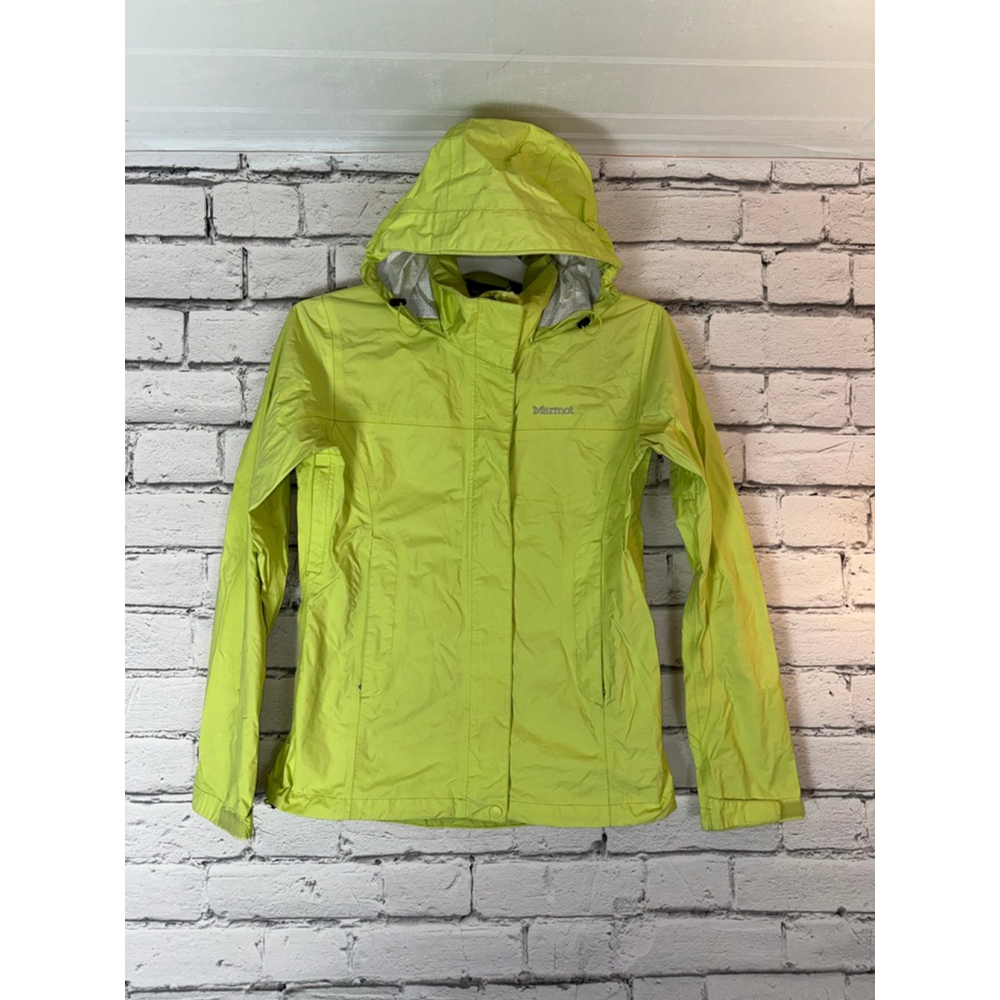 Women's Marmot Precip Rain Jacket Soft Shell Hooded Wind Breaker size XS